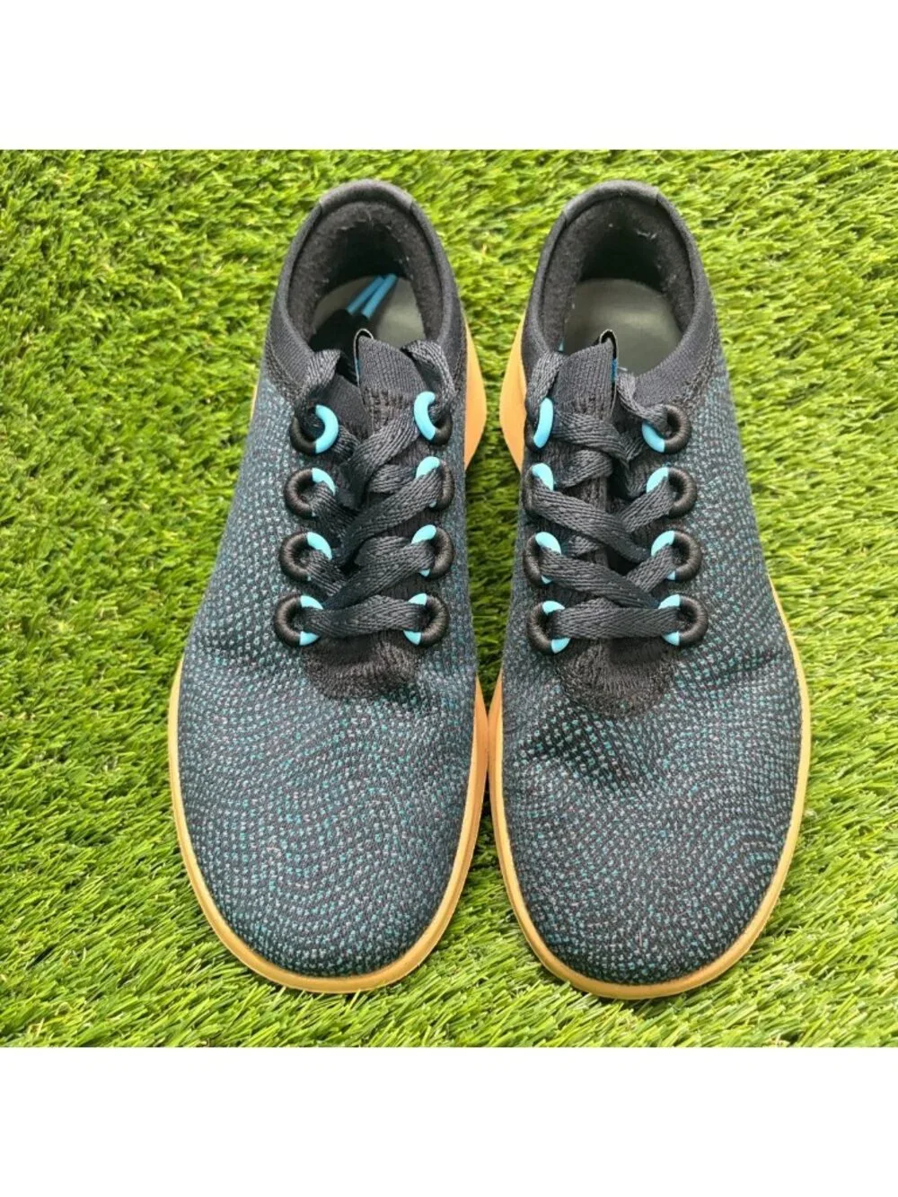Allbirds Wool Dasher 2 Womens Size 7.5 Black Teal Gum Running Shoes Sneakers